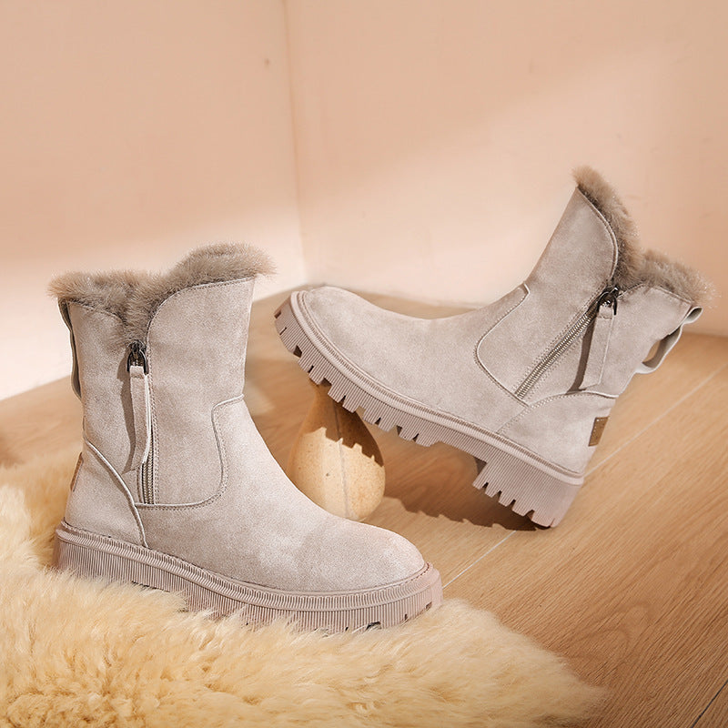 Trade Cotton-padded Shoes Fur Snow Boots Fleece-lined Casual Martin