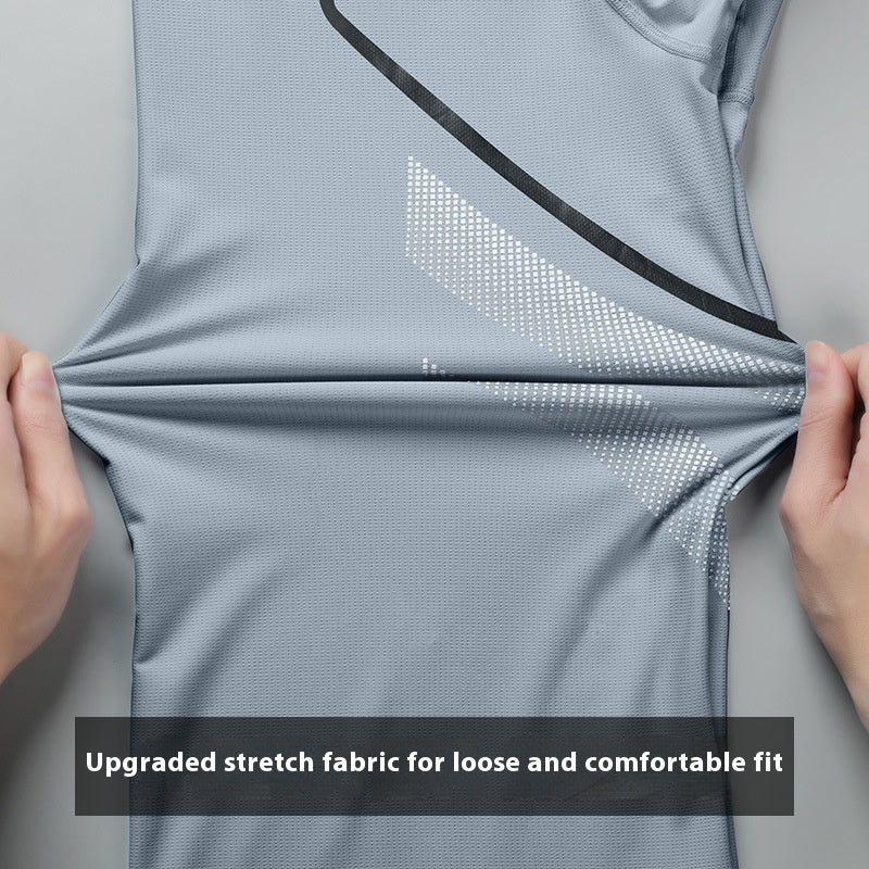 Men's T-shirts Sports Running T-shirt Color Block Men Quick-drying Breathable Short Sleeve Round Neck Active Tee Outdoor Workout
