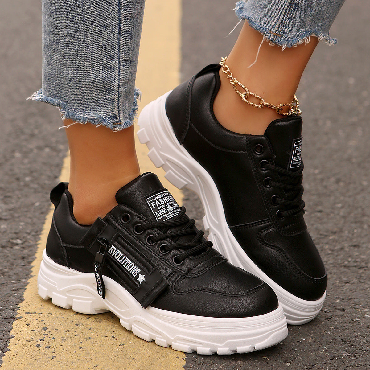 Side-Zipper Fashion Sneakers