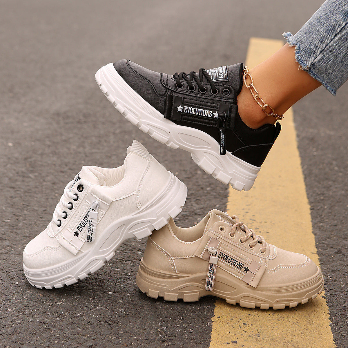 Side-Zipper Fashion Sneakers