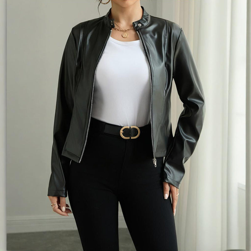 Faux Leather Blazer