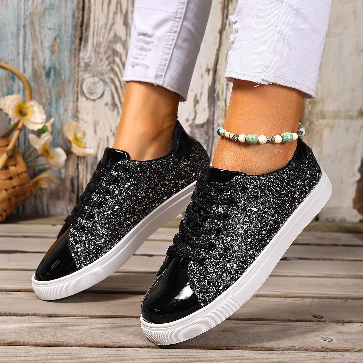 Sequined Board Shoes