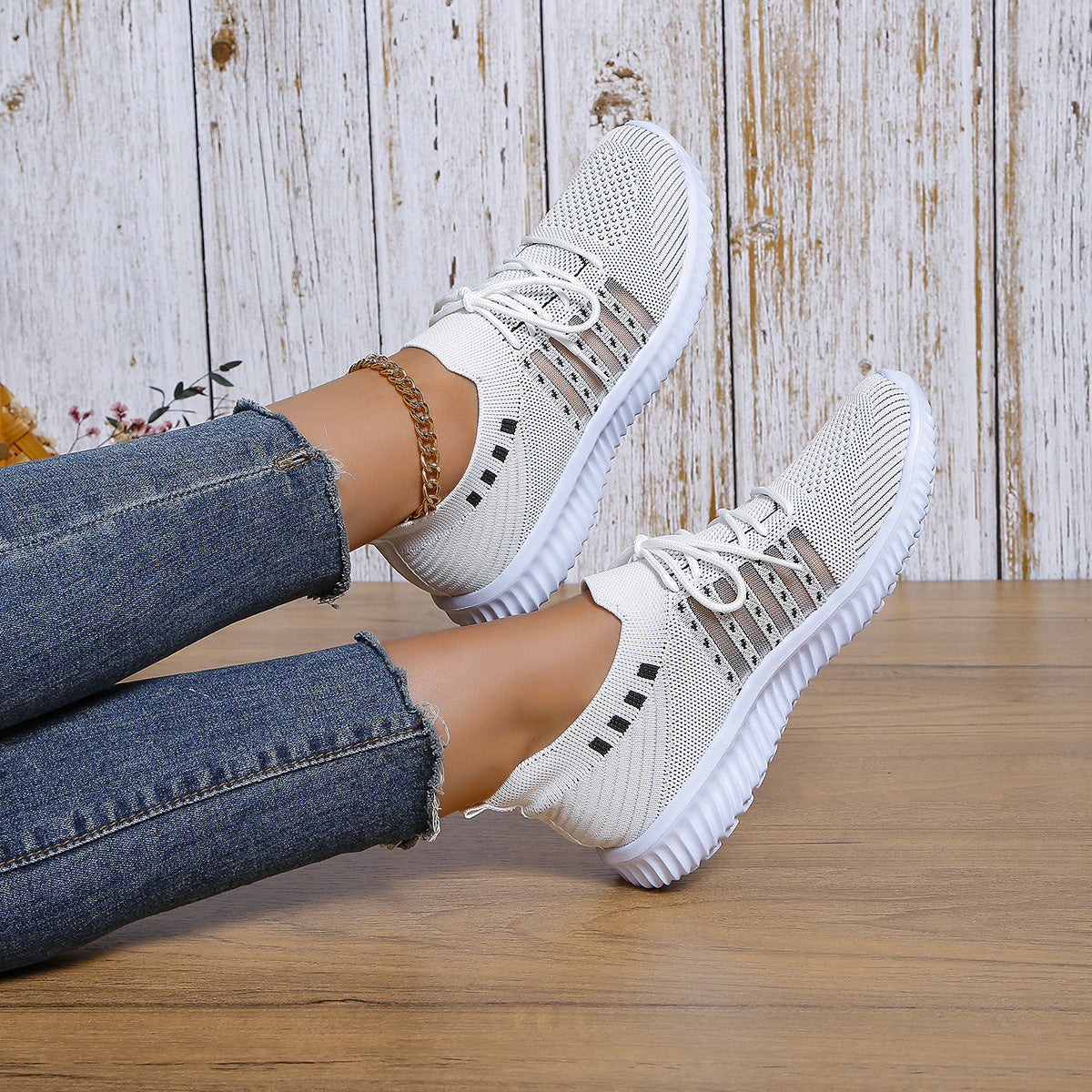 Lace-up Mesh Sneakers