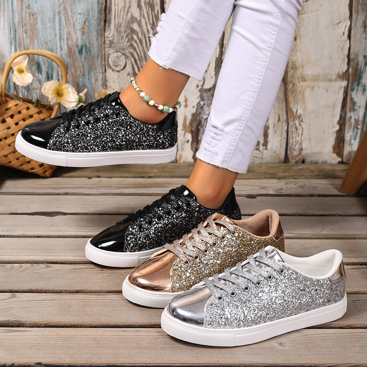 Sequined Board Shoes