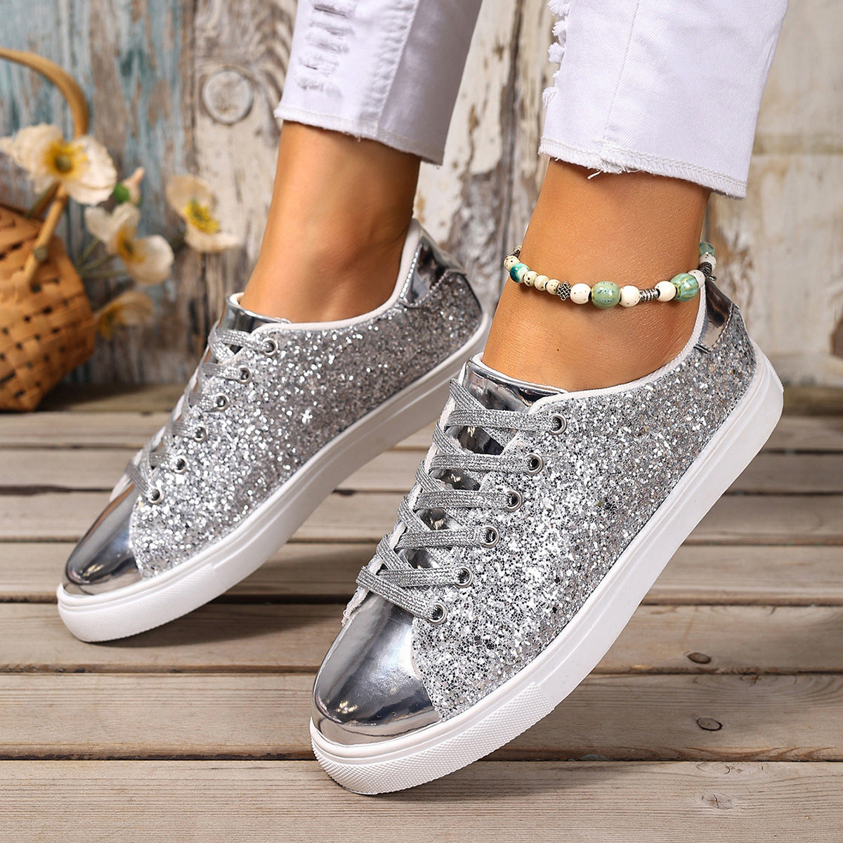 Sequined Board Shoes
