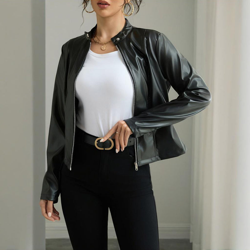 Faux Leather Blazer