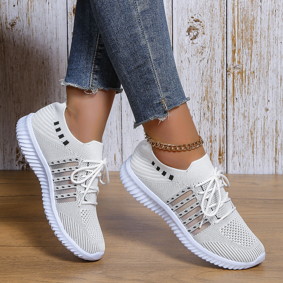 Lace-up Mesh Sneakers
