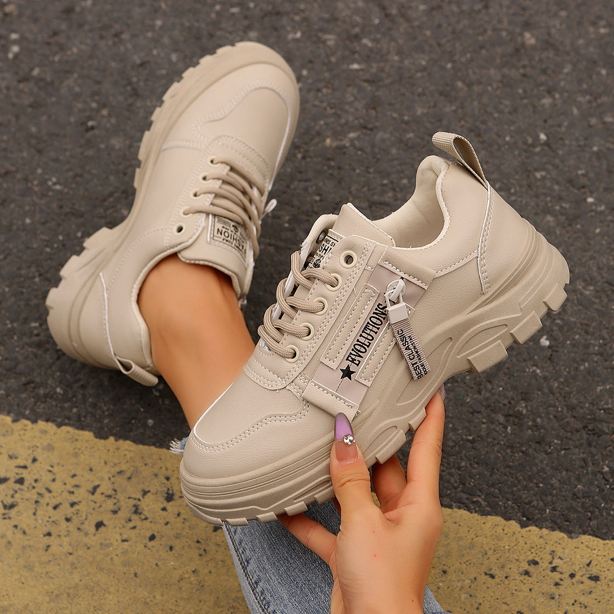 Side-Zipper Fashion Sneakers