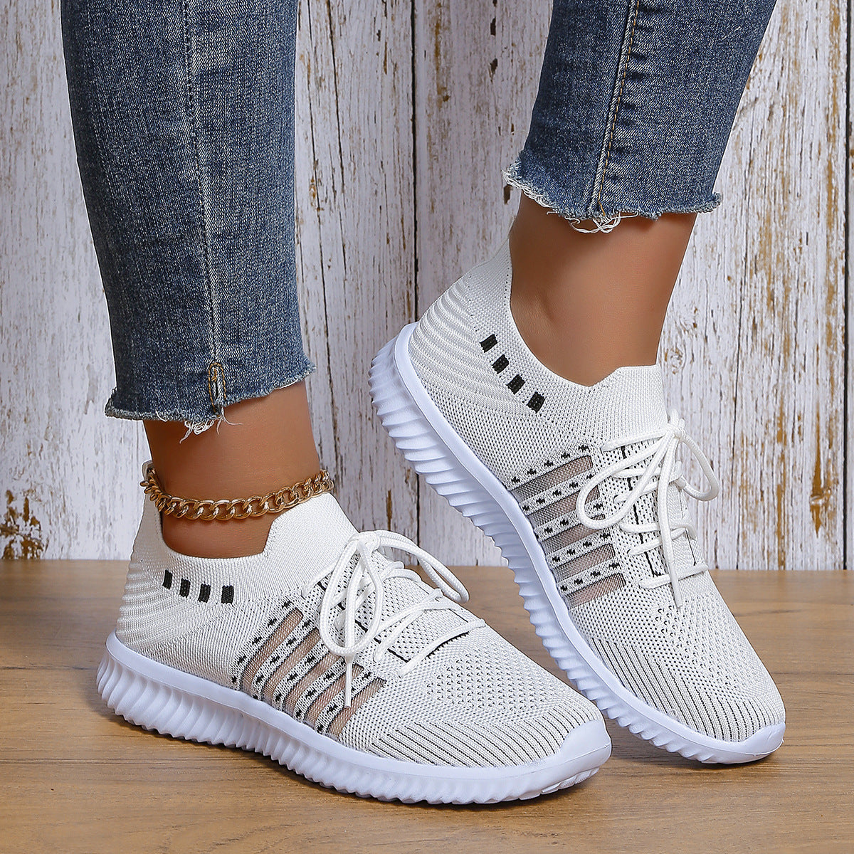 Lace-up Mesh Sneakers